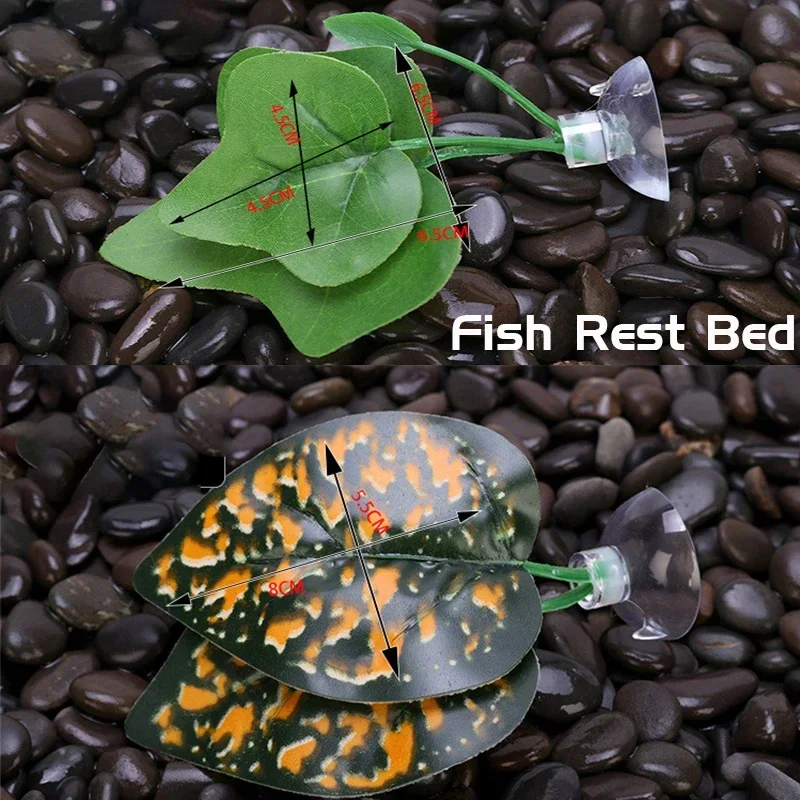 1pcs Fish Tank Artificial Leaf Fish Rest Bed Decor Aquarium Decoration Floating Bed Leaf Hammock FightingPerch Betta Spawning