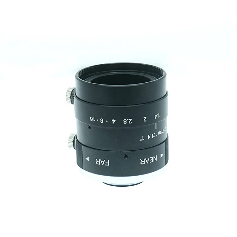 C マウント 25mm 固定焦点距離 10 メガピクセル 1" F1.4 マニュアル絞り、産業用カメラアイリスおよび CCTV FA マシンビジョンレンズ用
