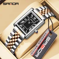 Fashion SANDA New 1108 Square Women's Quartz Watch Roman Scale Waterproof Lightweight luxury Men's And Women's Quartz Watches