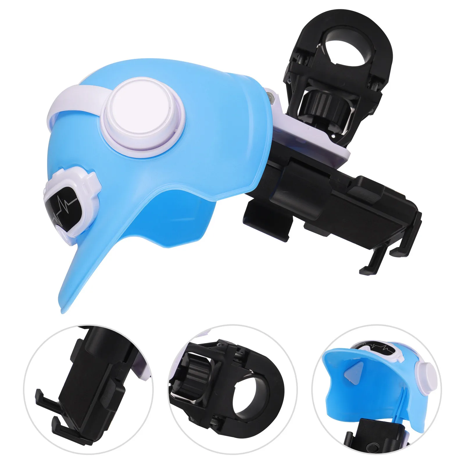 

1Set Bike Phone Stand Durable Zinc Alloy Plastic Holder Protective Cap Stable Installation for Cycling Navigation Motorbike