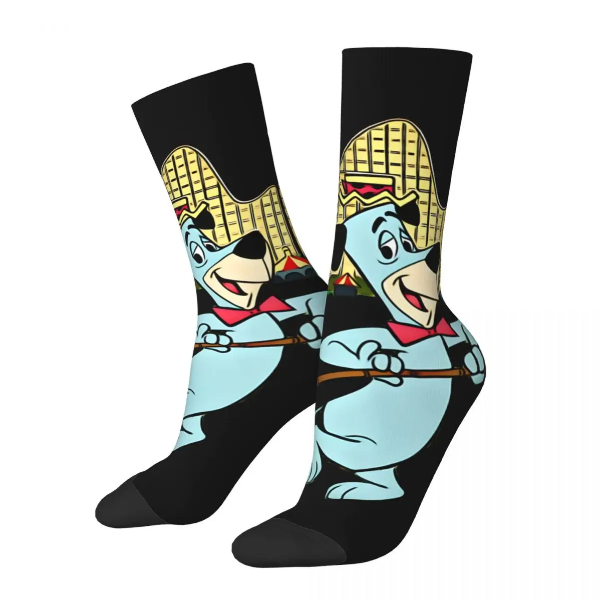 Crazy compression Building Sock for Men Harajuku H-Huckleberry Hound Show Quality Pattern Crew Sock Novelty