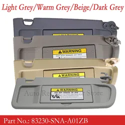 83230-SNA-A01ZB For Honda Civic 2006 2007 2008 2009 2010 2011 Left Driver and Right Passenger Side Sun Visors Sunvisor Sunshade