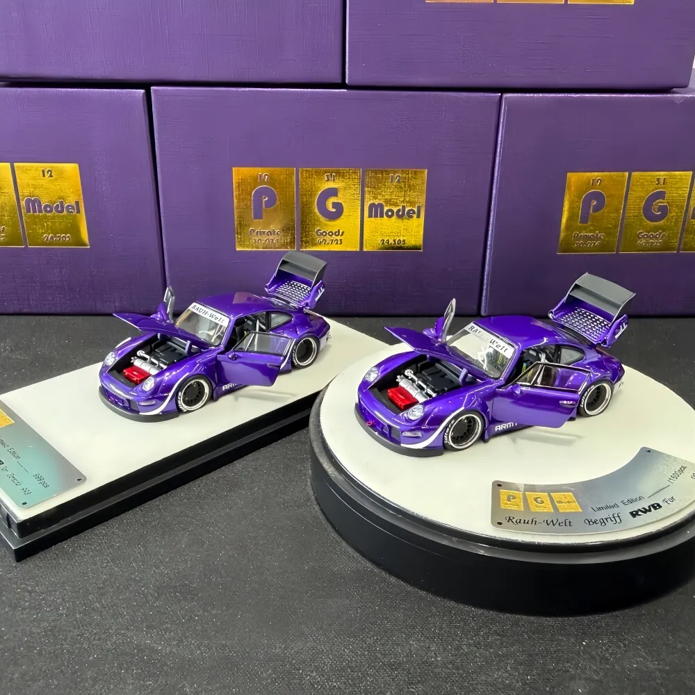 PGM 1:64 993 Wide Body RWB Metal Purple Alloy Car Model