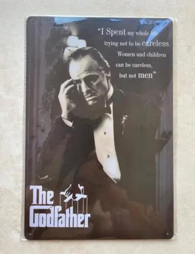 THE GODFATHER METAL SIGN MAN CAVE BAR GARDEN MOVIE MOB MAFIA 20x30cm