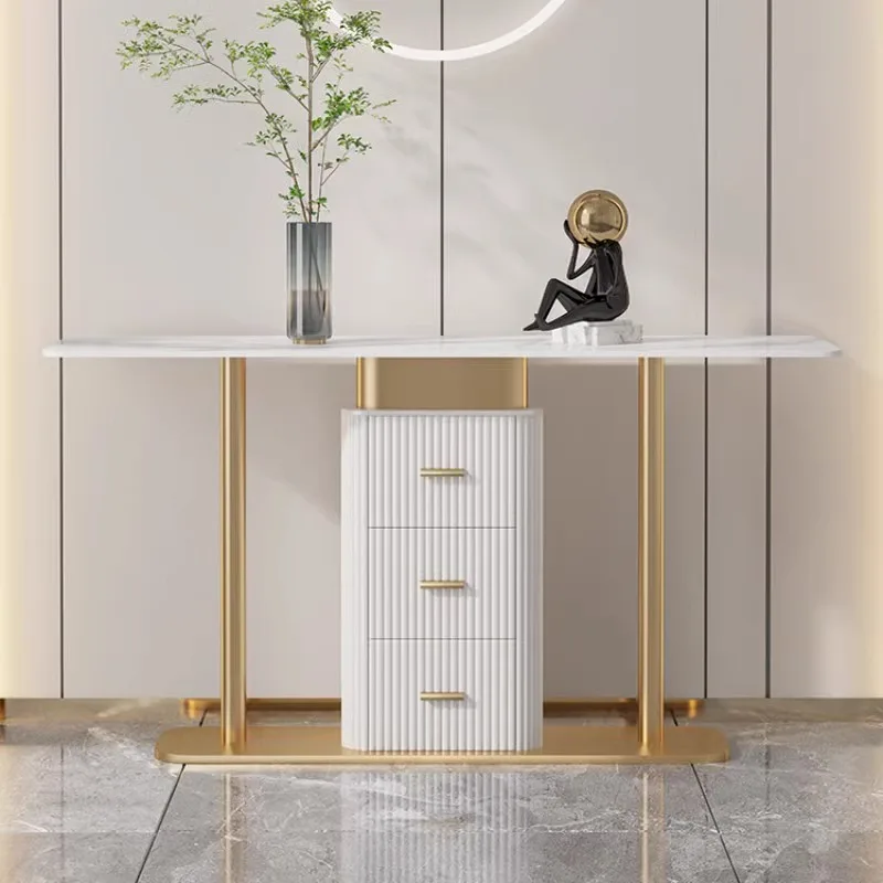 

Light luxury entrance table, simple and modern hall, entry plan art, rock slab table, decorative entrance cabi