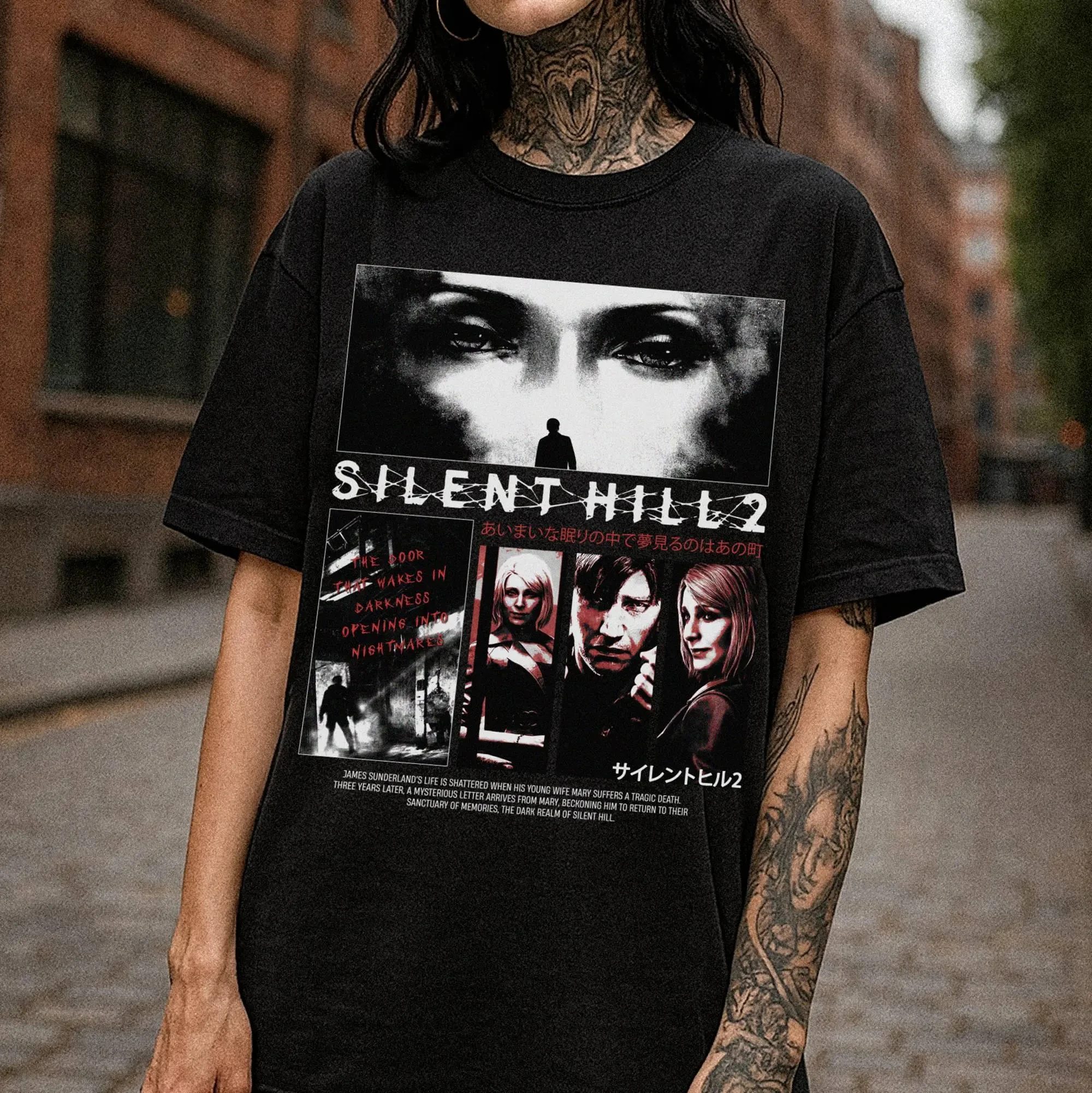 Silent Hill 2 Printed Women's T-shirt Spring/Summer Fashion Trend Pure Cotton Top Neutral Short Sleeve T-shirt