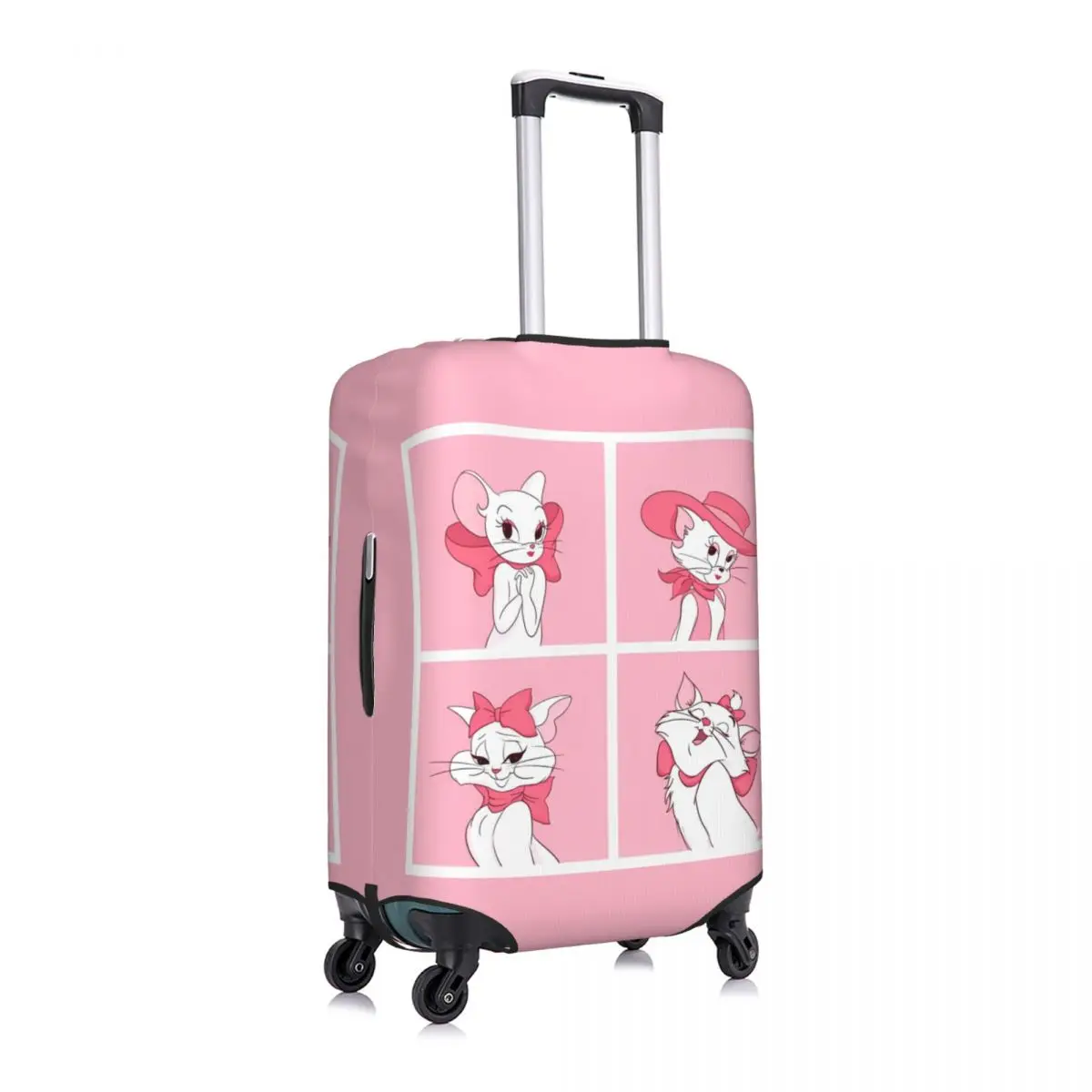 Marie Cat Suitcase Cover Animal Print Holiday Cruise Trip Useful Luggage Supplies Protector