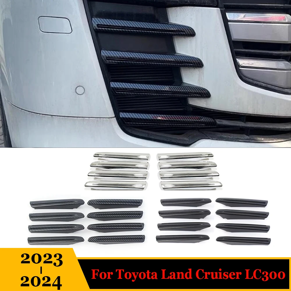 For Toyota Land Cruiser 300 LC300 2023 2024 ABS Car body protection Front up racing Grid Grille Cover trim Accessories