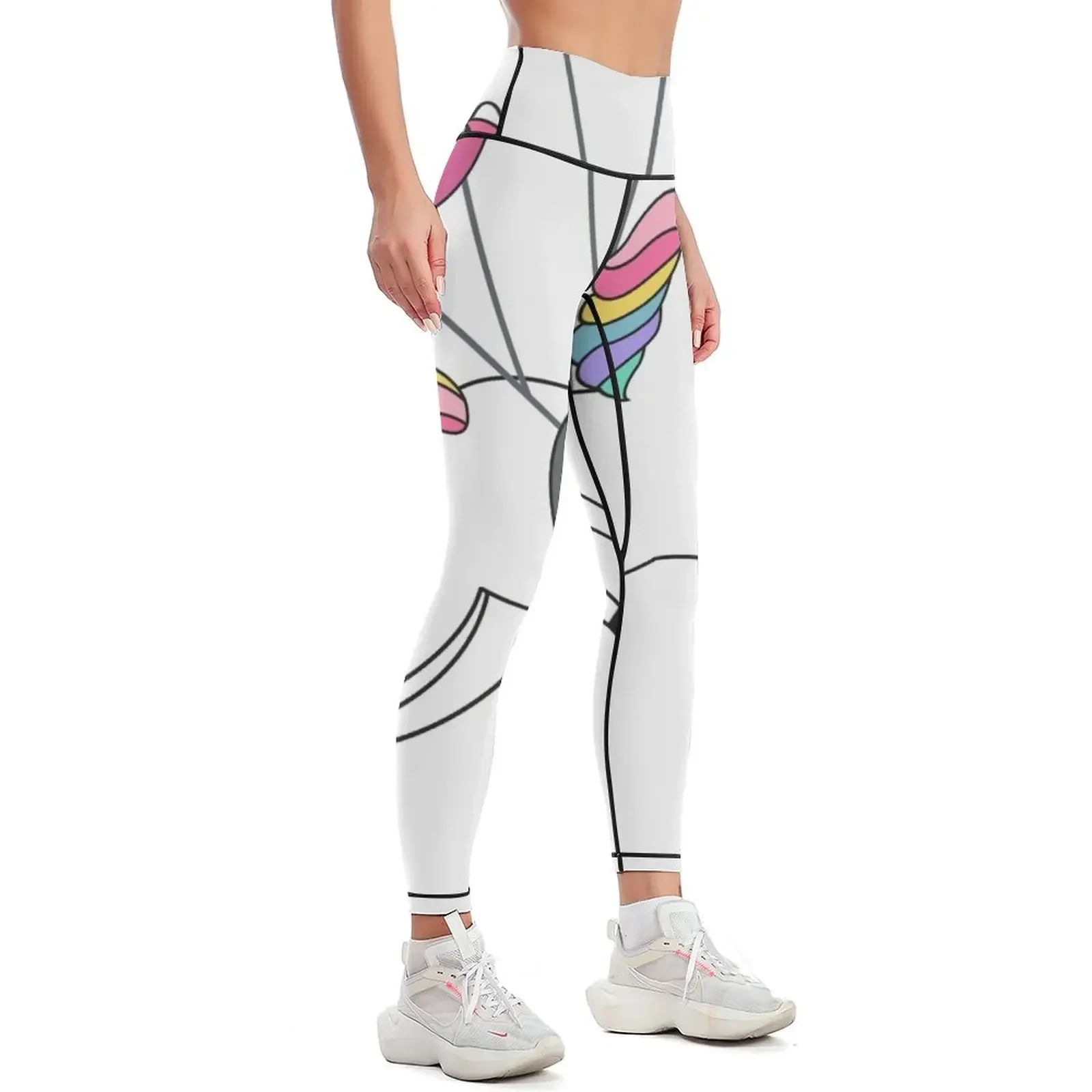 Unicorn on paraglider Leggings for fitness sporty woman push up Sweatpants gym sportswear woman Womens Leggings