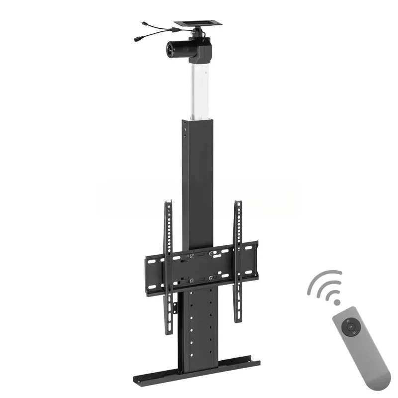 Height Adjustable Motorized Ceiling TV Mount, Drop Down Lift Stand With Remote Control, Hidden Vertical Retractable