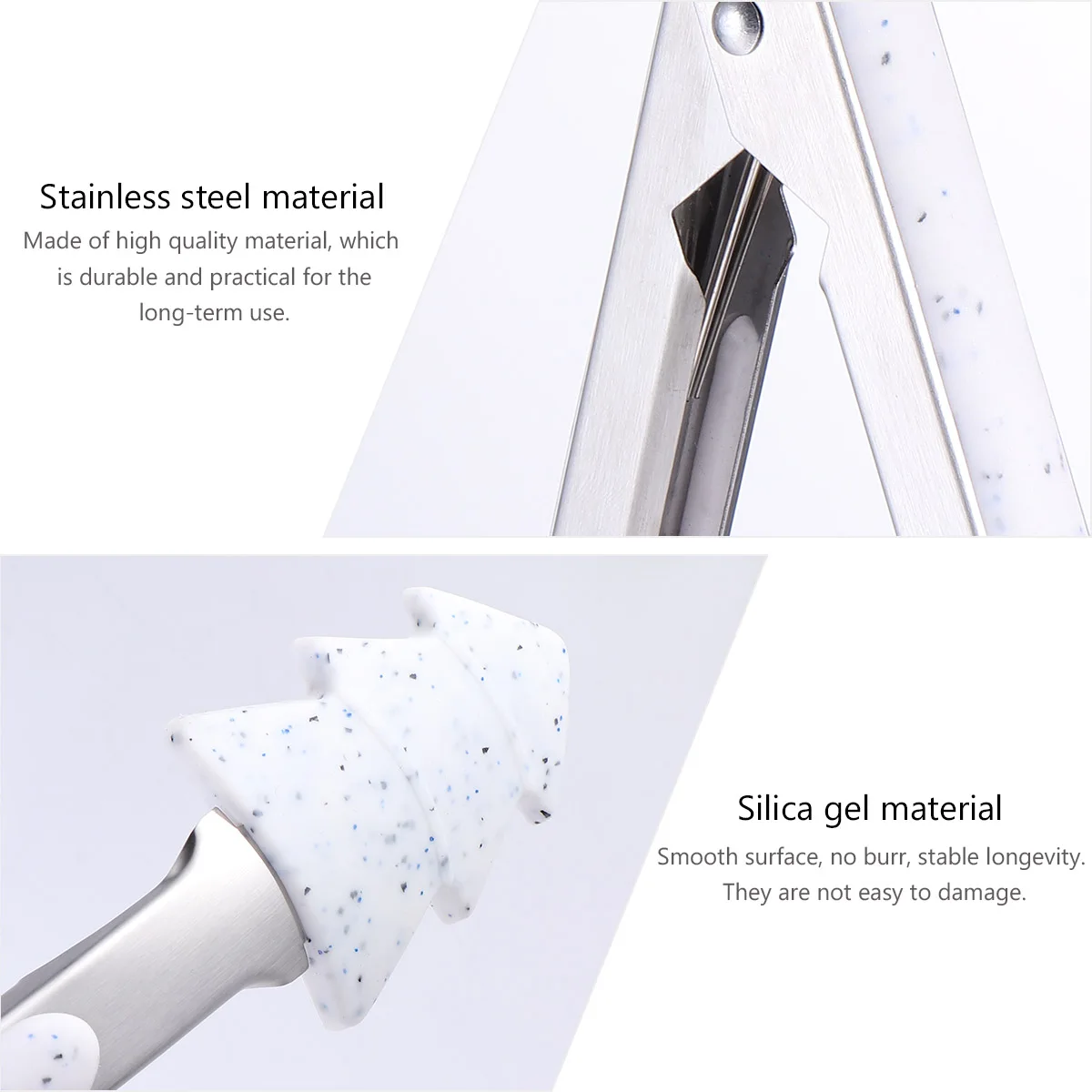 

Christmas Food Stainless Steel Bread Tongs Tree Shaped White Kitchen Gadgets Bread Tongs Anti Skid Hanging Hook