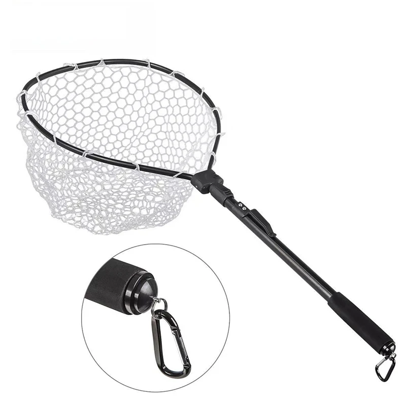 

Aluminum Alloy Carrying Landing Net Short Section Boat Fishing Telescopic Folding Fishing Net for Fly Fishing