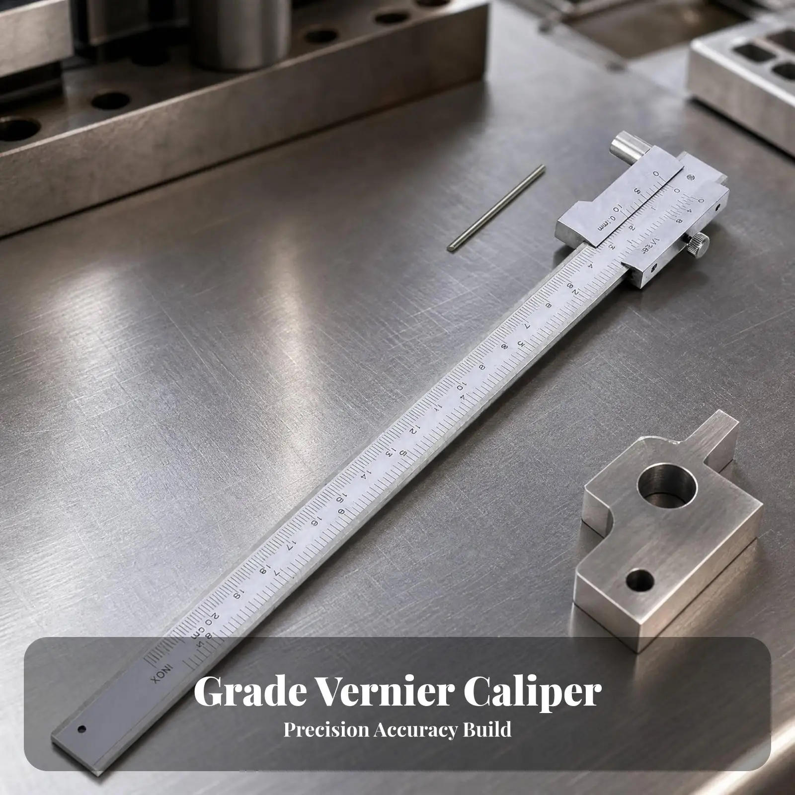Accurate Stainless Steel Caliper 200mm Vernier Measuring Instrument with Carbide Tip for Edge Cleaning and Deburring