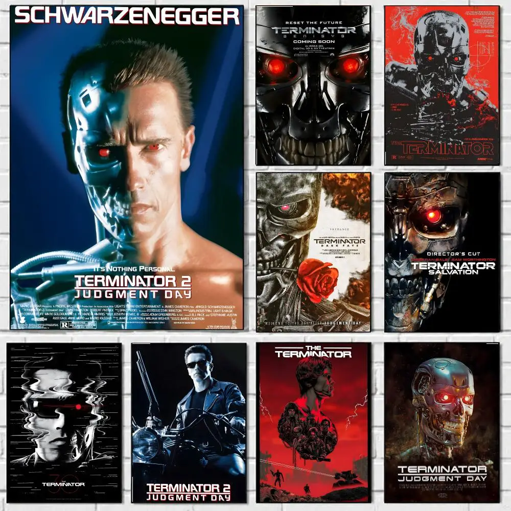 Film T-The T-Terminator Poster HD Kunst Selbstklebend Wand Wasserdicht Wohnzimmer Schlafzimmer Bar Ästhetische Dekoration