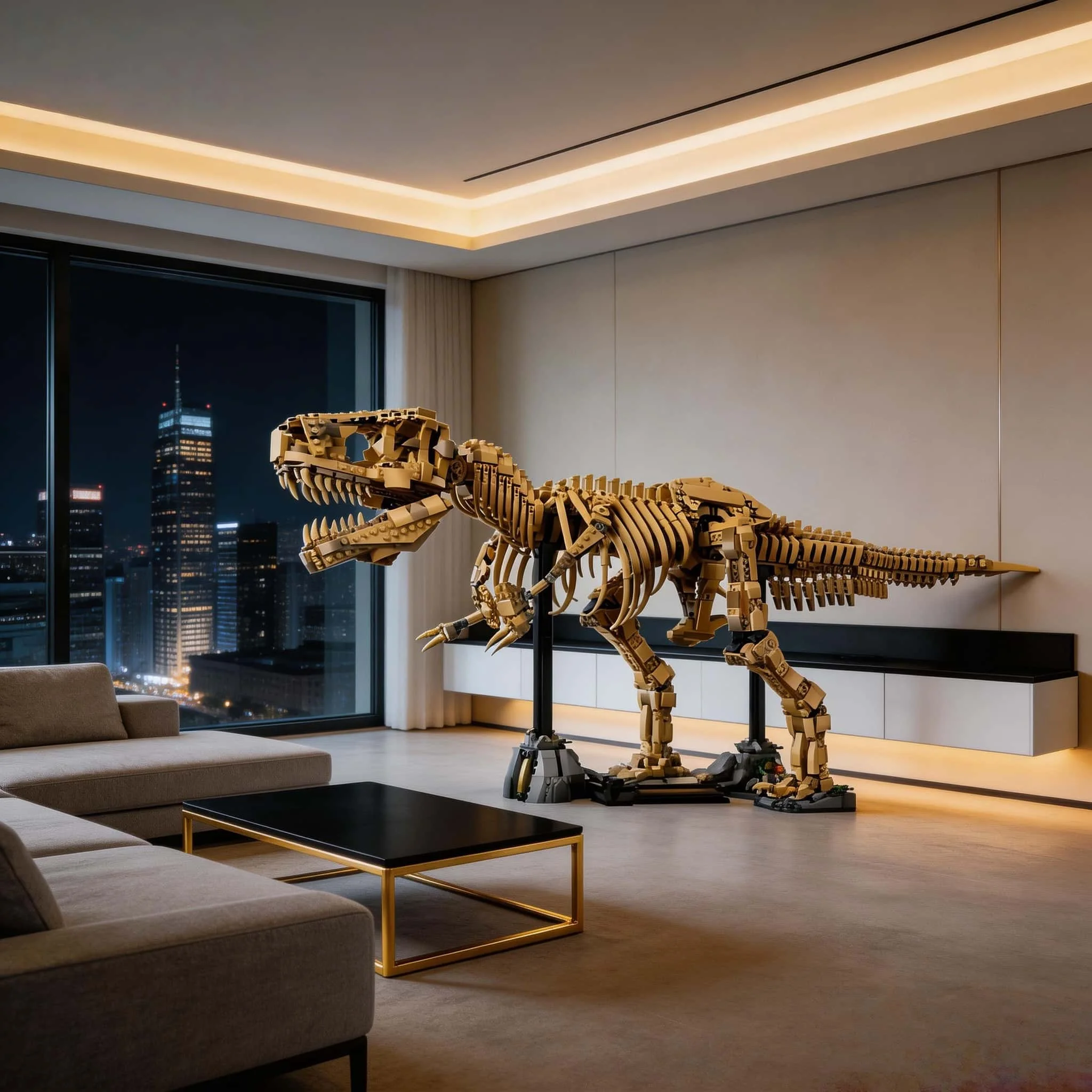 

Yellow modular assembly Moc Tyrannosaurus fossil skeleton model home decoration movable fun 2026 new adult holiday gifts gifts