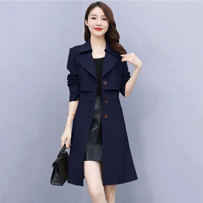 

Spring Autumn Splicing Trench Coat Women 2023New Mid Long zipper Hooded Women Trench Coat Overcoat Windbreaker Female Outerwear