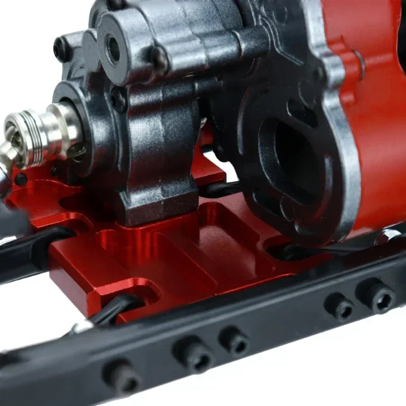 Suporte de transmissão para caixa de velocidades, chassi de metal, placa antiderrapante para 1/10 rc crawler axial scx10, peças de atualização de liga de alumínio