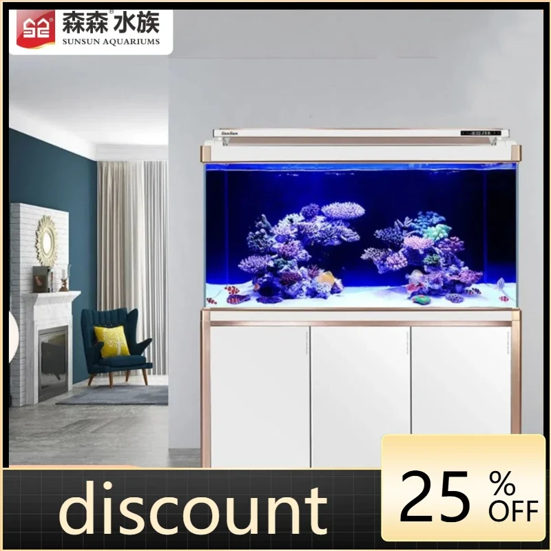 LH floor fish tank glass aquarium living room ecological bottom filter household tank