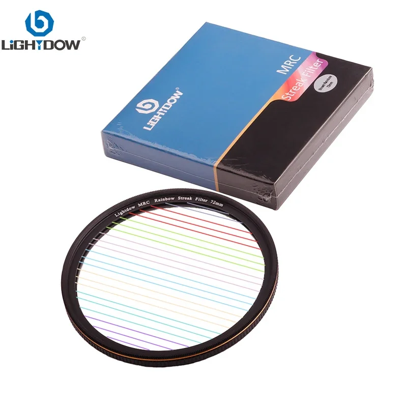 Lightdow Rainbow Yellow Blue Streak Lens Filter 49 52 55 58 62 67 72 77 82 mm for Cannon Nikon Sony Pentax Camera