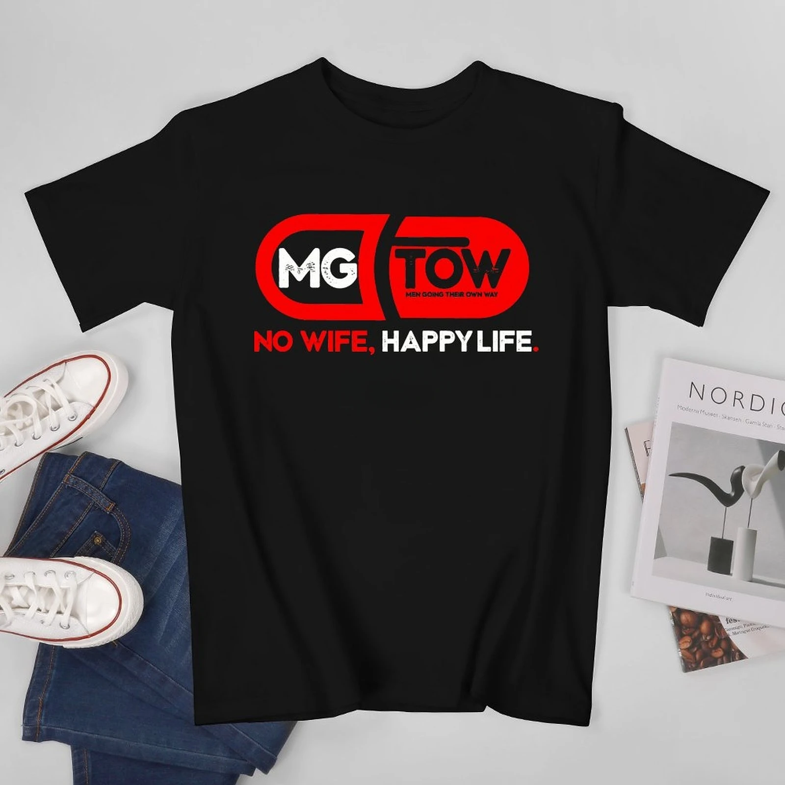 

Men tees top MGTOW No Wife Happy Life. Red pill Printed heavyweight Sweatshirt anime streetwear fashion Hot Sale New T Shirt