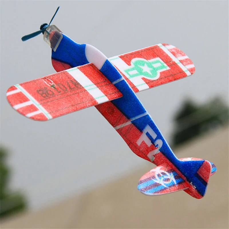 19cm Hand Throw Flying Glider Planes Foam Airplane Party Bag Fillers Kids Toys Random Color 1 Pc