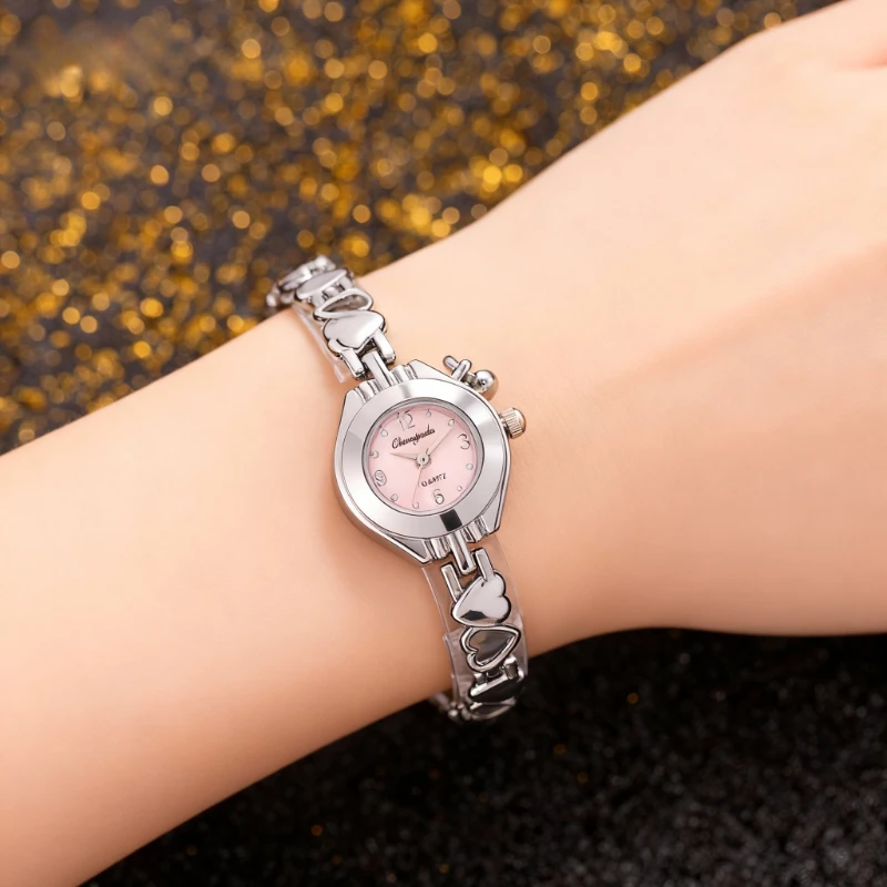 

Модные женские часы с сердечком, элегантные тонкие часы-браслет с круглым циферблатом, ретро-платье, женские кварцевые наручные часы, подарок, relogio feminino