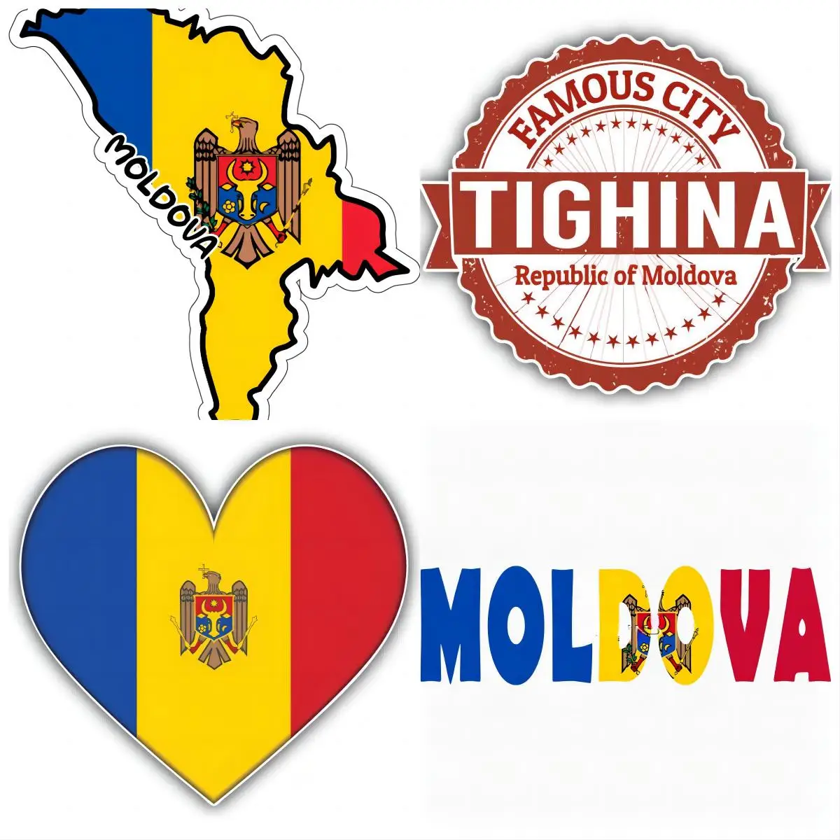 

Moldova Flag Grunge Stamp Car Bumper Sticker Decal Car Gadgets Auto Interior Accessories