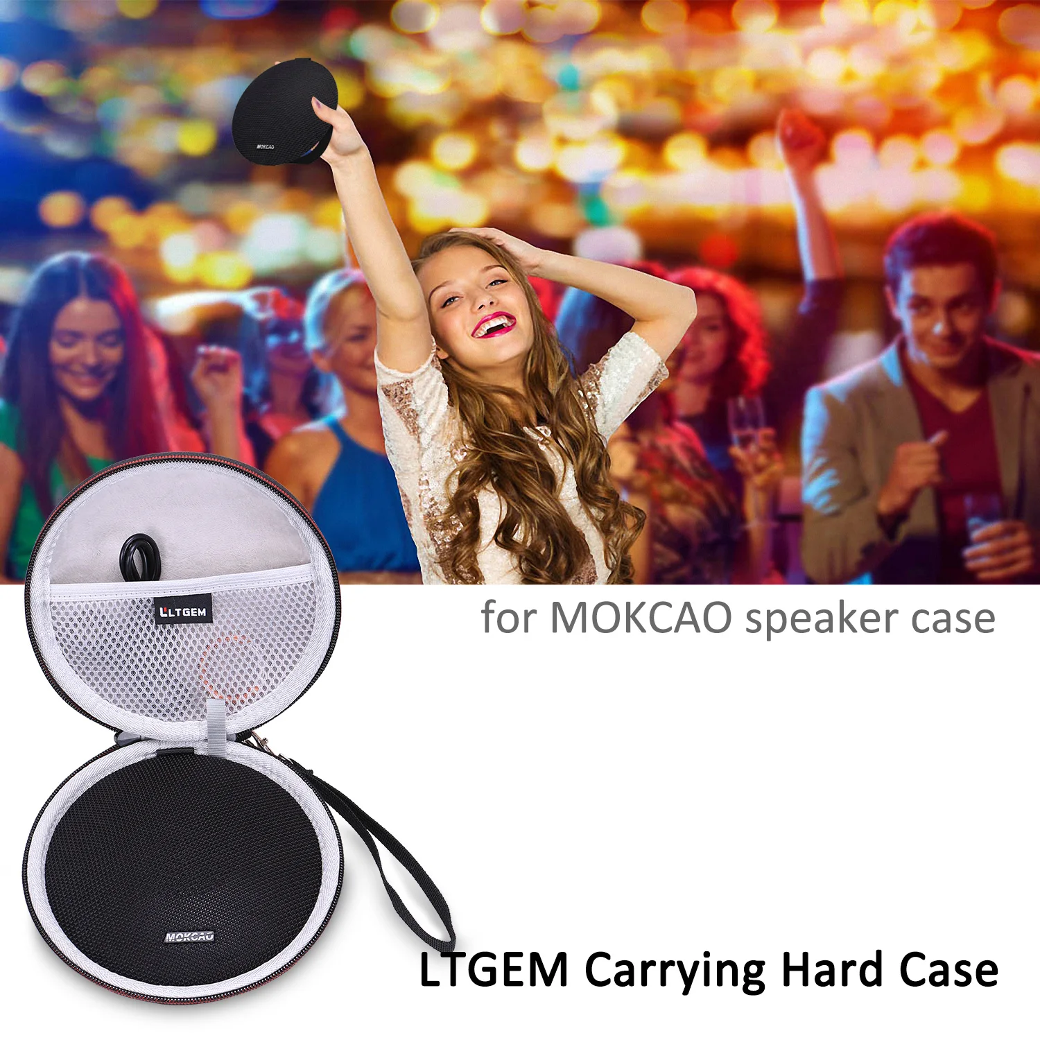 EVA Hard Case for MOKCAO Style Bluetooth Speakers 4.2 Travel Carrying Storage Bag