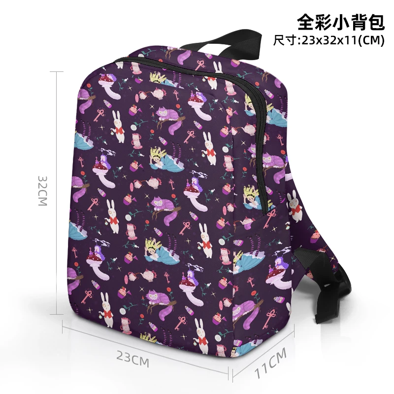 Disney Alice in Wonderland 4471 Anime Customized Backpack Mini Casual Cartoon Children Bag School Knapsack Gift