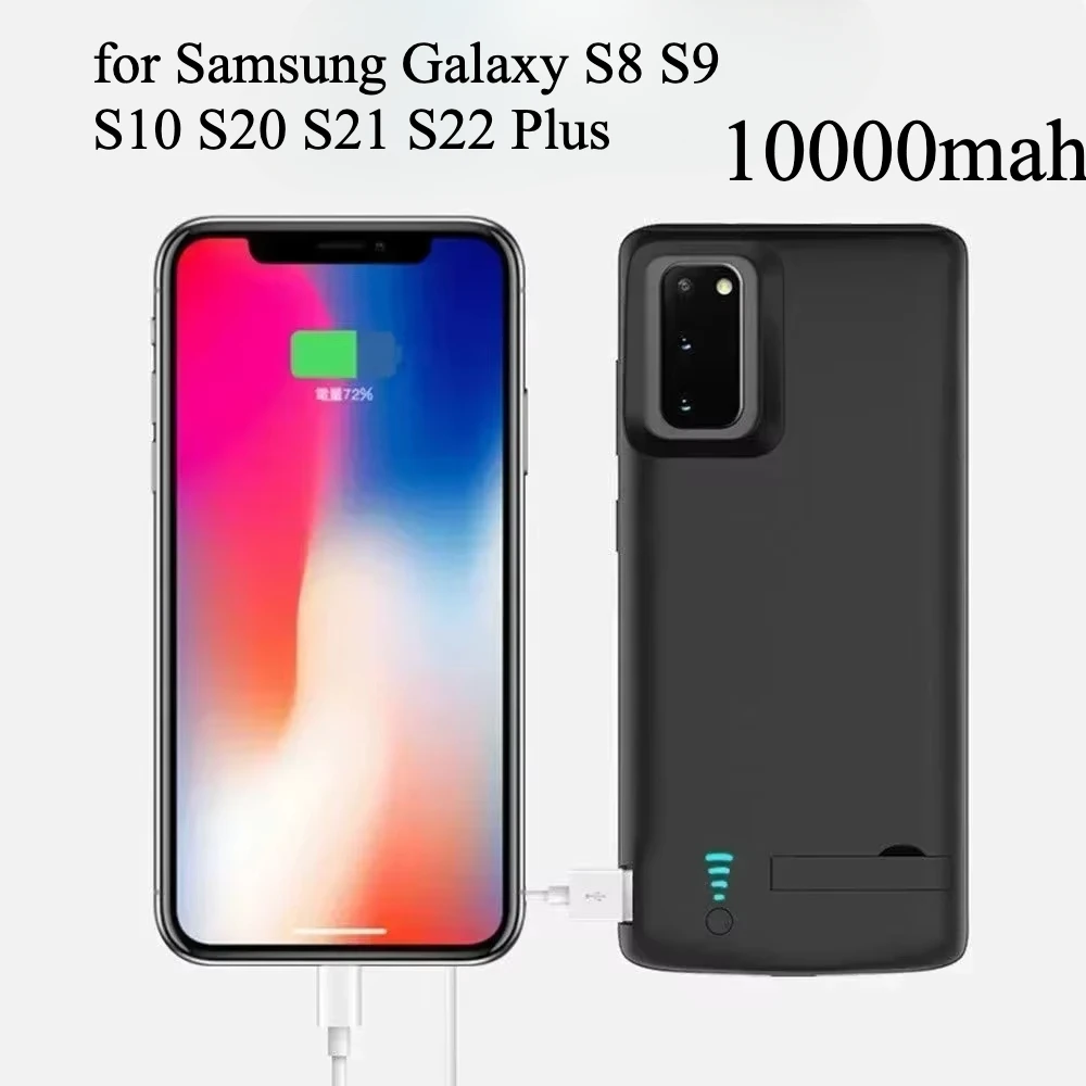 10000mAh Battery Charger Case for Samsung Galaxy S8 S9 S10 S20 S21 S22 Plus Note 8 9 10 20 Plus Ultra Charging Case Power Bank