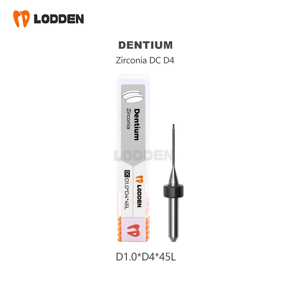 Frese per fresatura Dentium rettifica dentale Zirconia PMMA D4 gambo rivestimento DC/NC 45mm lunghezza 0.5/1.0/2.0mm strumento per molatura dentale