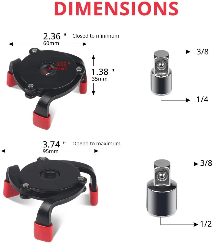 Универсальный инструмент для удаления масляного фильтра с 3 губками, инструмент для удаления автомобильного масляного фильтра, специальный
