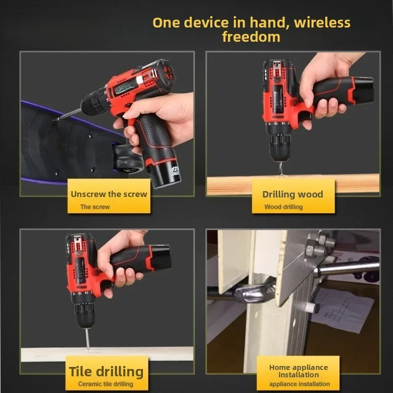 All-Copper Motor Dual Speed Cordless Lithium Drill Driver 12V 16.8V Electric Screwdriver Pistol Drill for Home DIY Industrial