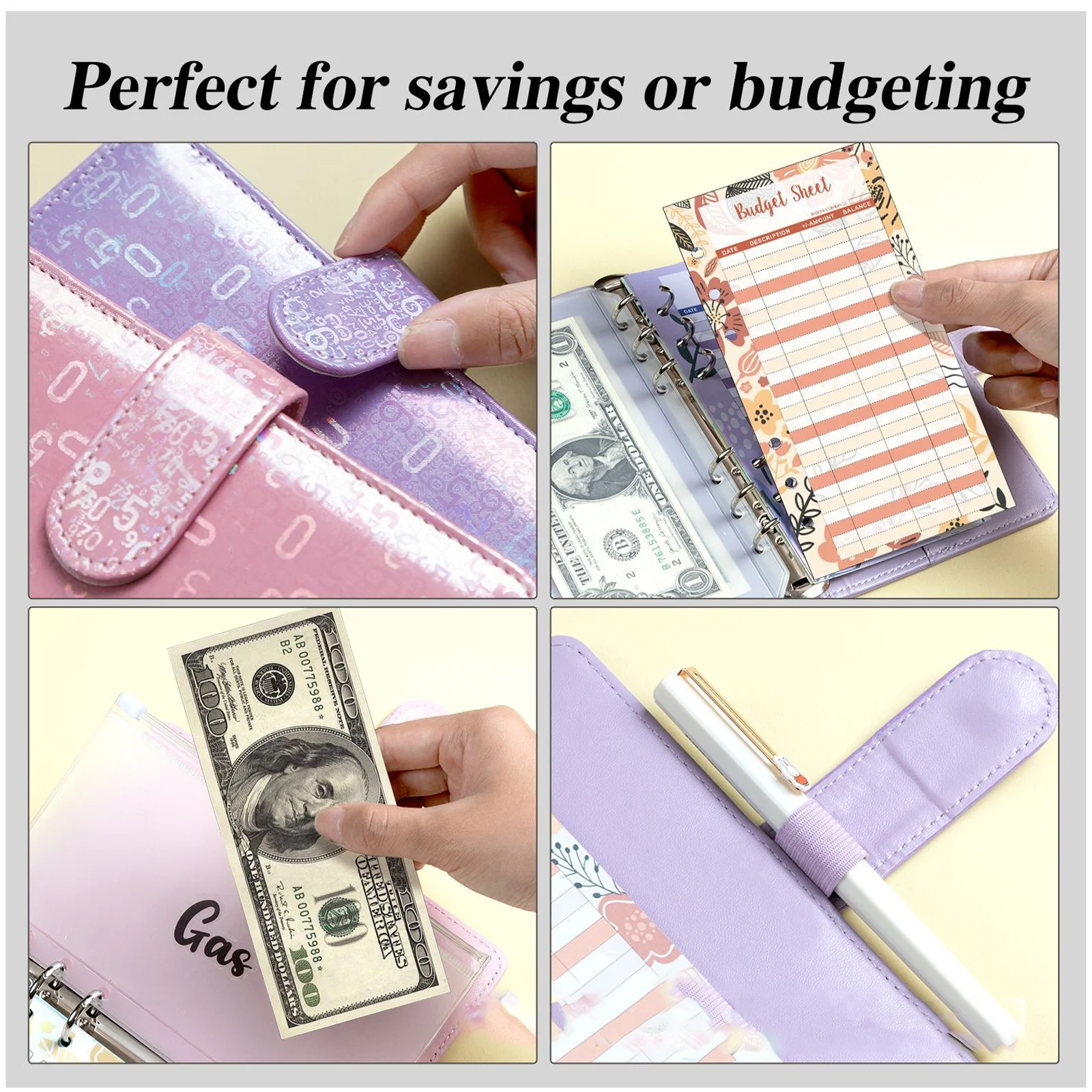 A6 Spar binder pu Leder 6 Ringe Budget Binder Organizer für a6 Füll papier, Lose blatt Personal Planer Laser farbe