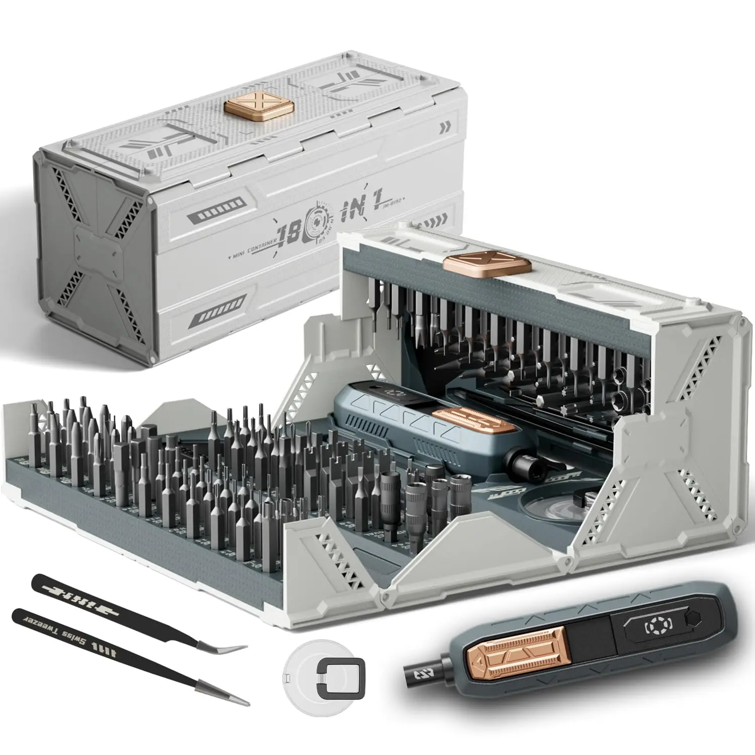 JAKEMY – Kit de tournevis de précision manuel, outil de réparation de précision avec plus de 160 embouts, sans fil pour téléphone, ordinateur portable et électronique DIY