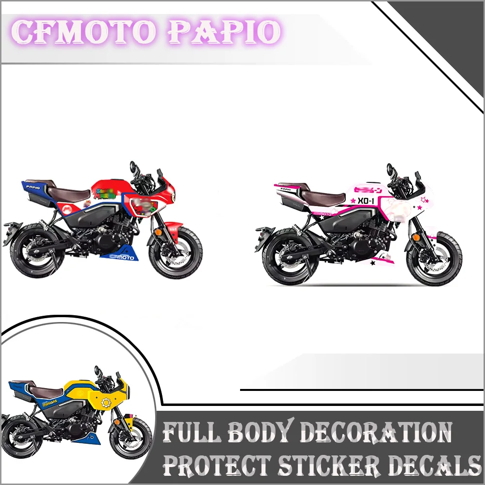 

For CFMOTO PAPIO XO 125 XO-1 Papio XO Motorcycle Full Body Waterproof Fairing Sticker Decorative Fuel Tank Pad Protect Decals Pa