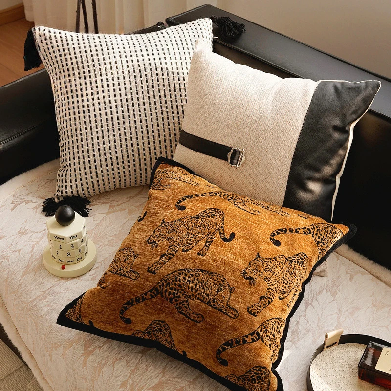 30X45/45X45cm French Brown Throw Pillow Cover Chinese Antique Bamboo Couch Cushion Cover Decoration Sofa Pillowcase Home Decor