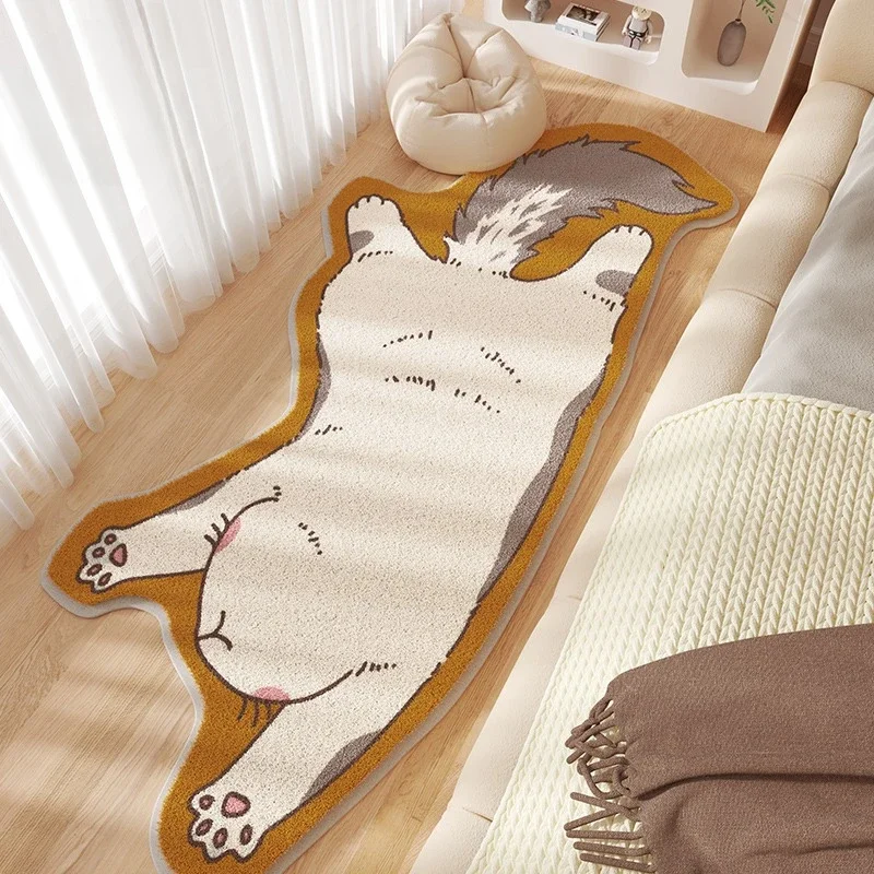 Cute Cat Rug Soft Comfortable Bedroom Non-Slip Rugs Machine Washable Balcony Mat Room Play Mats Living Room Sofa Edge Carpet 양탄자