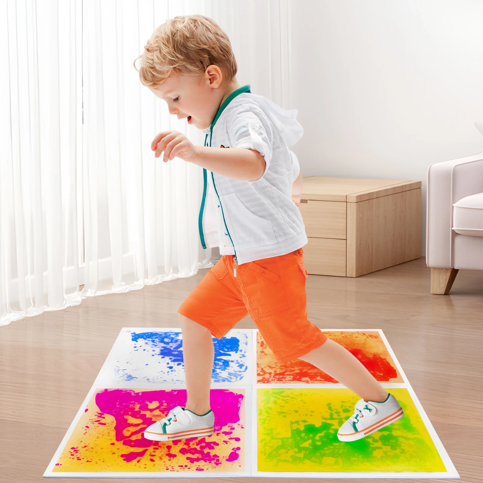 

Универсальные сенсорные игровые площадки, текстура, напольная плитка, водный сенсорный коврик для детей, интерактивный сенсорный коврик для всех детей