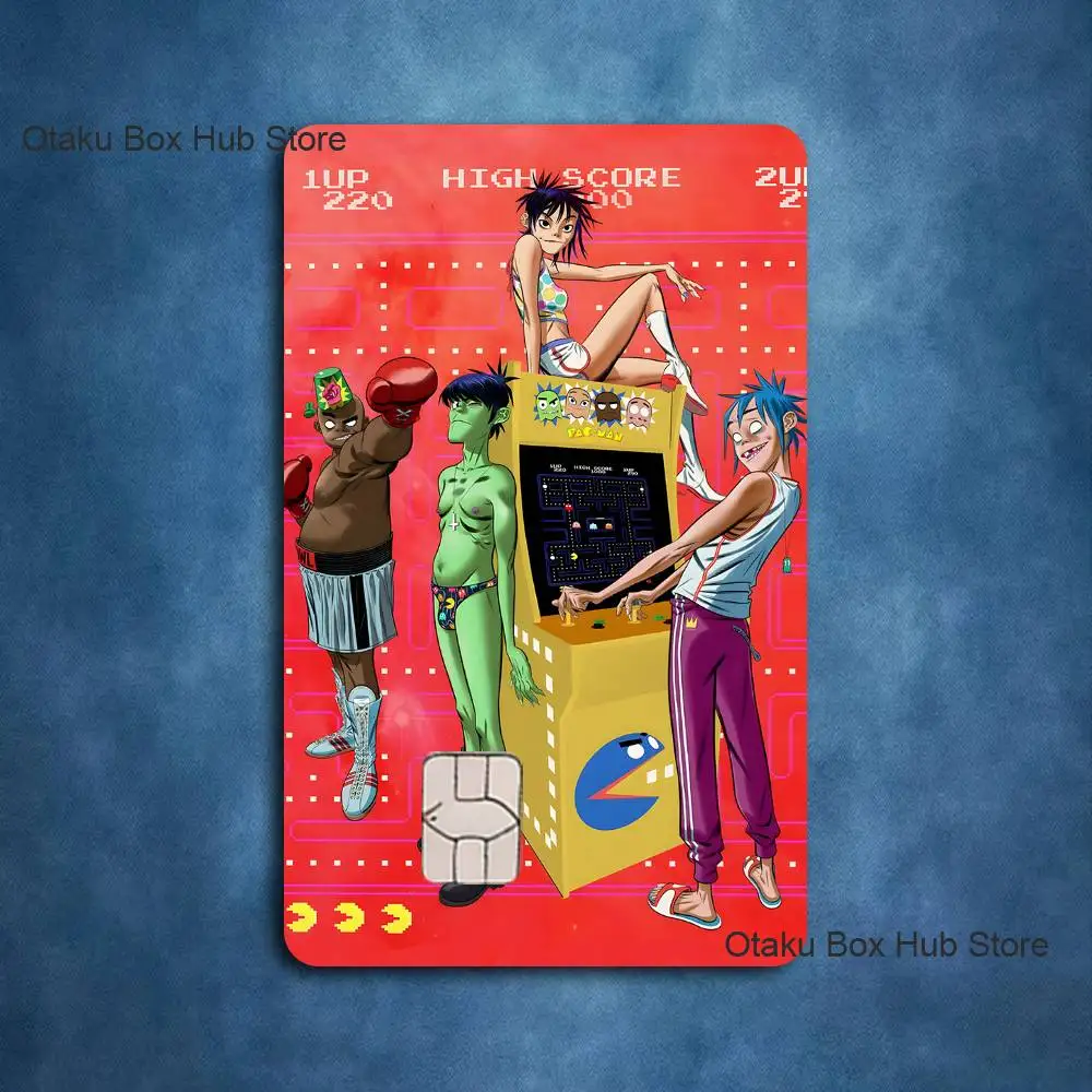 G-Gorillaz Rock Band Card Stickers Credit Visa Debit Bank Charge Card Bus Metro Waterproof Sticker