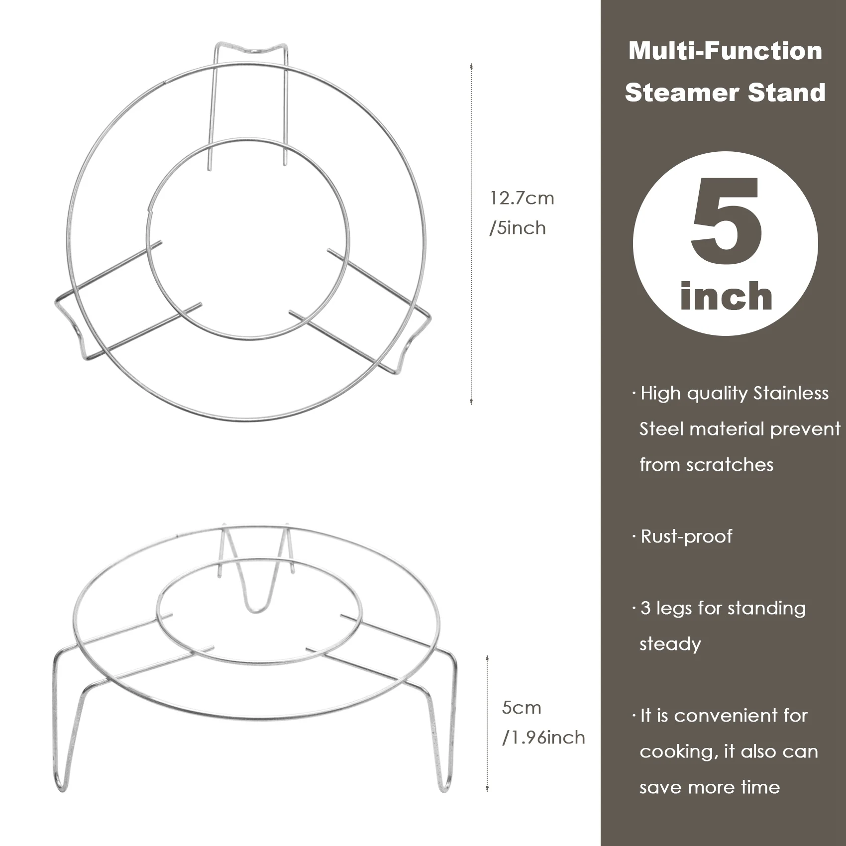 حامل رف تبخير أدوات الطبخ المنزلية المصنوعة من الفولاذ المقاوم للصدأ من RIRI
