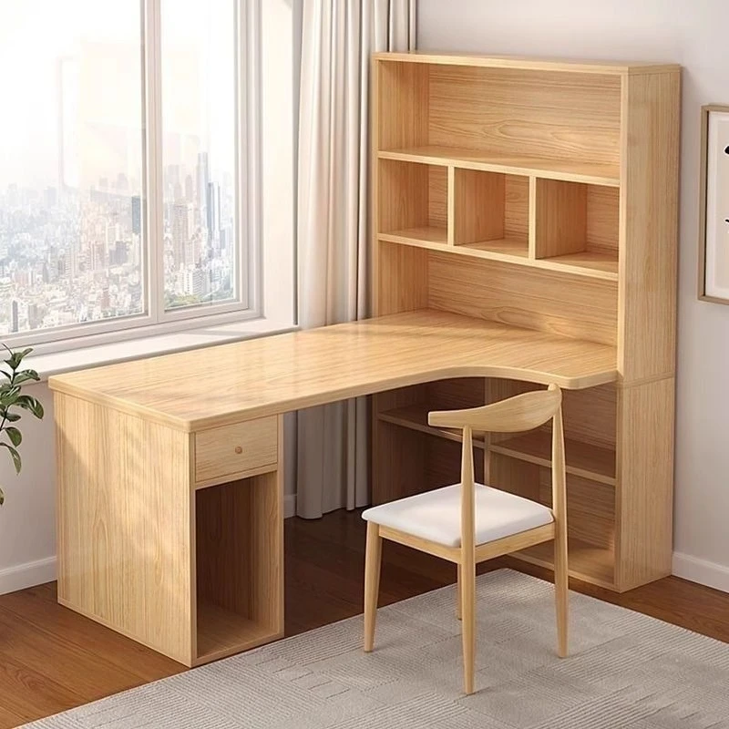 Student home corner desk bookshelf integrated desktop bedroom simple learning writing simple computer desk combination