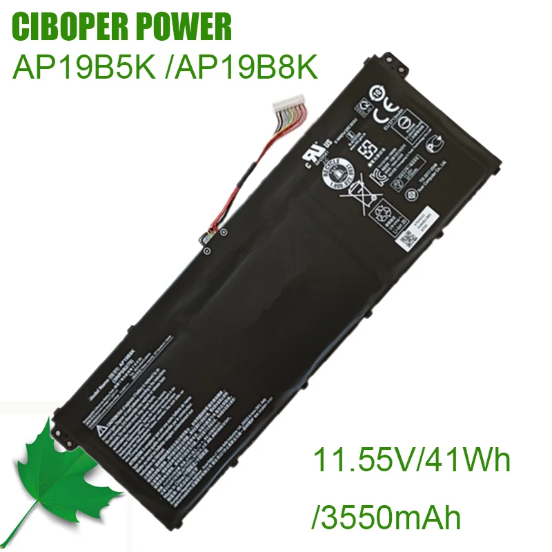 

CP Genuine Laptop Battery AP19B5K AP19B8K 11.55V/41Wh/3550mAh For Aspire A314 A315 A317 series laptop