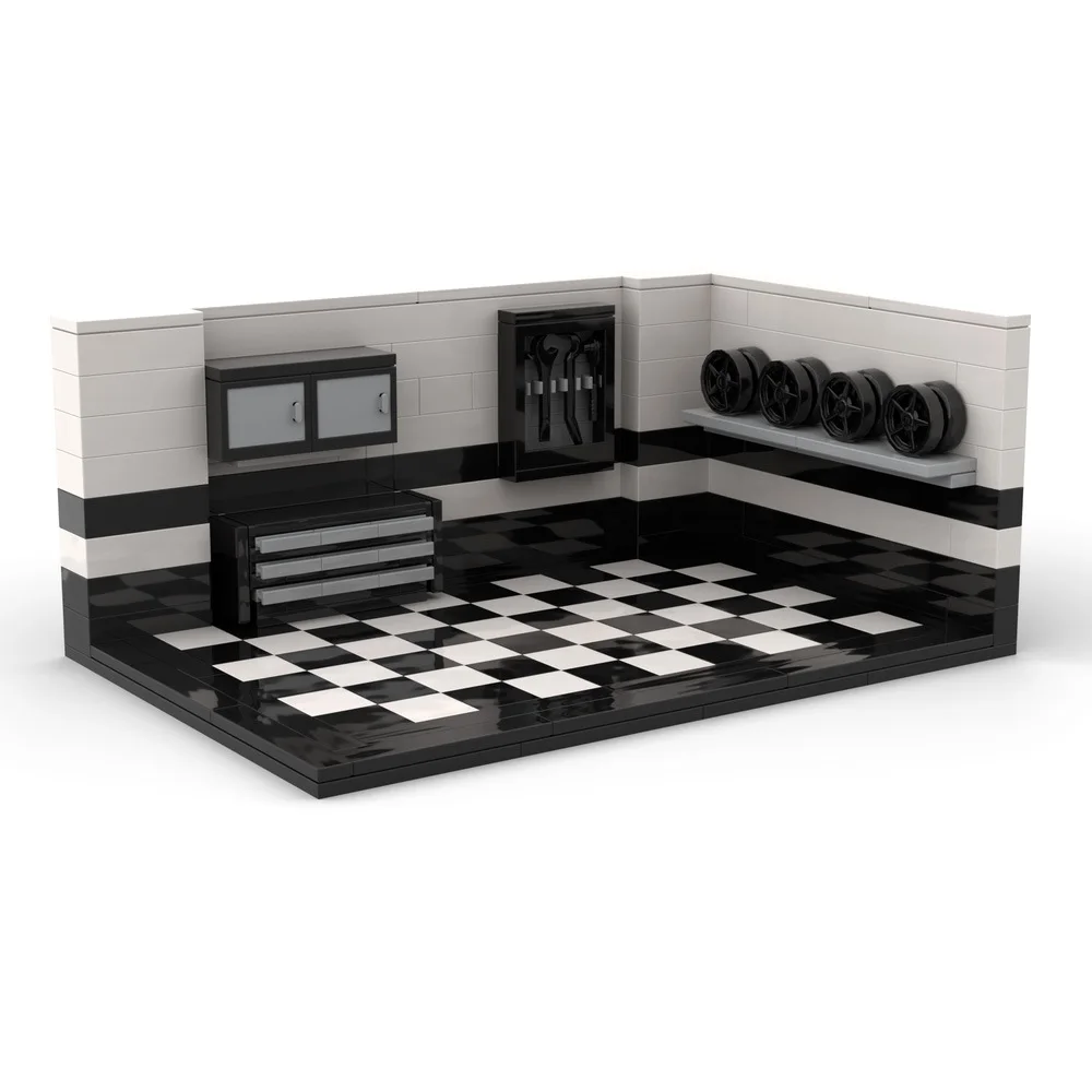 Novo conjunto de tijolos de suporte de exibição moc apto para 8 grades carros blocos de construção modelo mostrando brinquedos diy fãs de veículos crianças presentes úteis