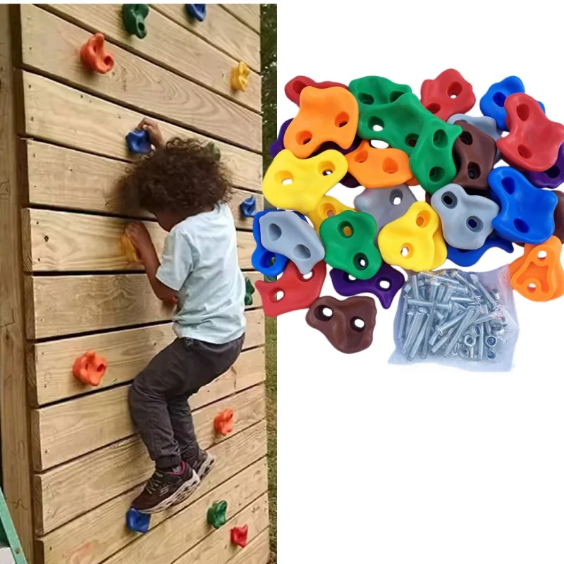 

Набор из 10 детских зацепов для скалолазания, рукоятки для скалолазания для игр в помещении и на улице, DIY, с винтами, прочное тренировочное оборудование