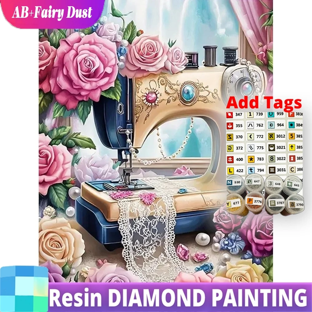 

Смола AB сказочная пыль Новое поступление DIY алмазная живопись швейная машина пейзаж акриловые принадлежности для рукоделия мозаика цветок вышивка De