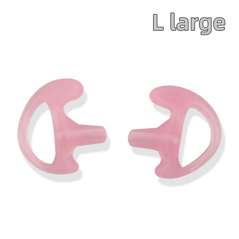 Replaceable Silicone Earplugs Triangle Earpod With Air Tube Headset Pink L Size Earplugs Walkie Talkie Spare Parts Accessories