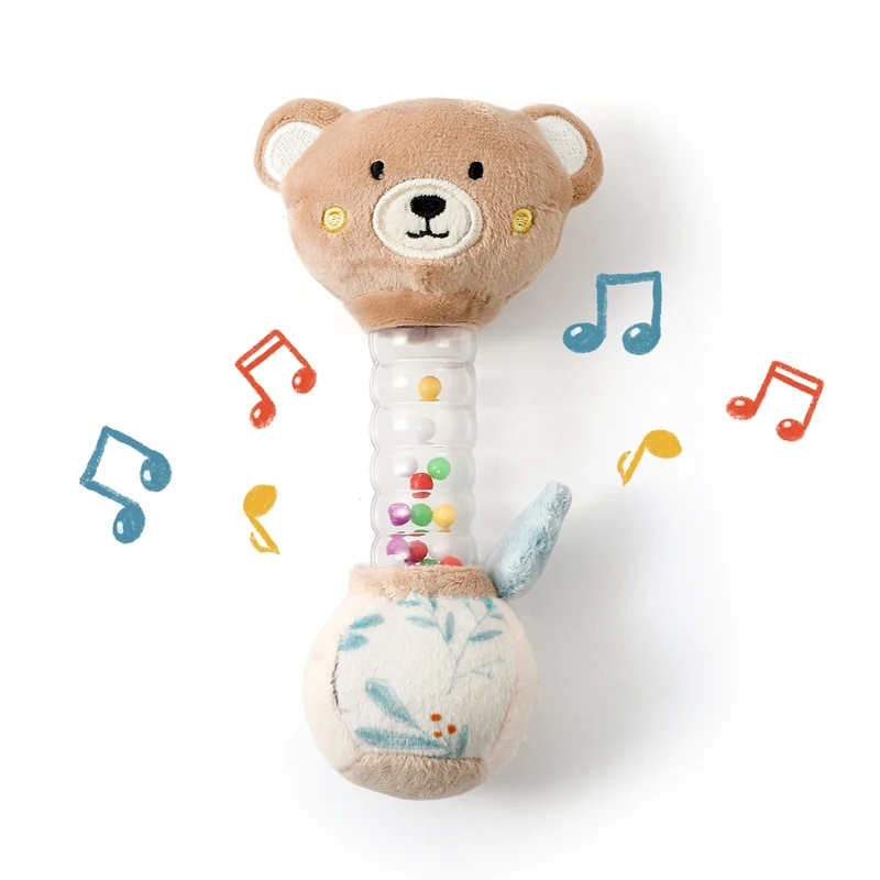 0-12Baby Bear Rattle Early Learning Educational Toy Sensory Soothing Soft Plush Animal Rattle for Crib Handheld Baby Toy Toddler - view 4