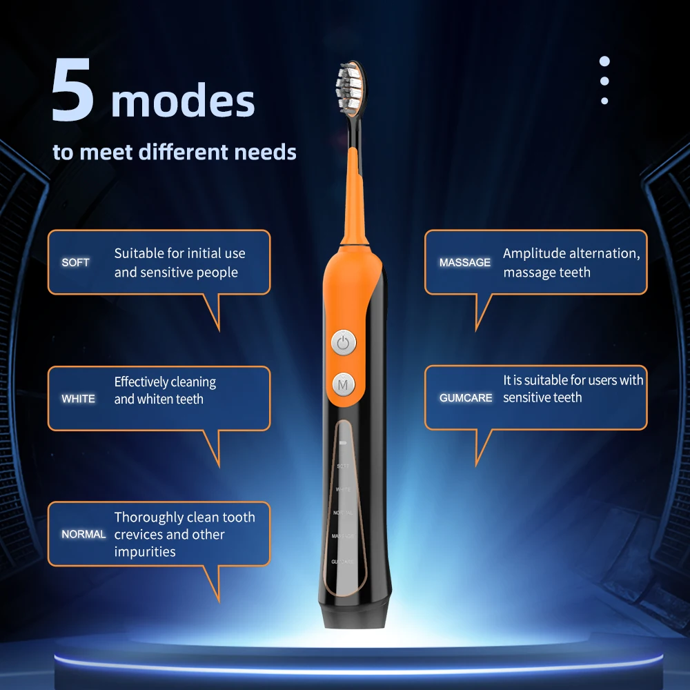 S9 Sonic Electric Toothbrush Cordless USB Rechargeable Ultrasonic Whitening Waterproof Automatic Tooth Brush for Oral Care