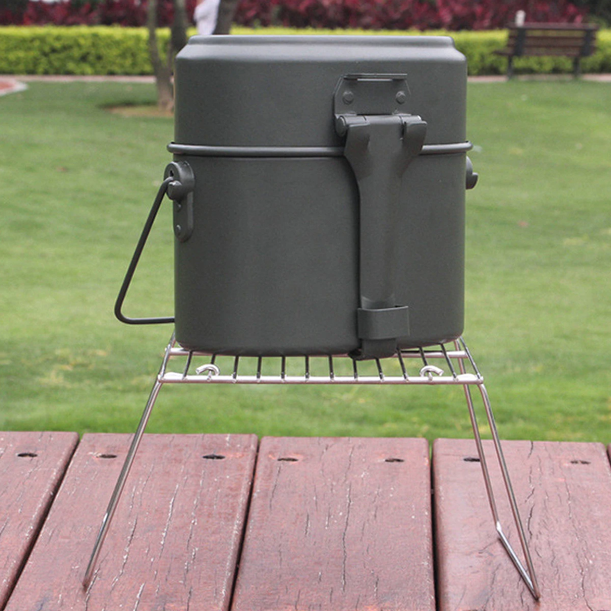 

Outdoor Stainless Steel Grill Portable for Park Mini Silver Barbecue Accessories